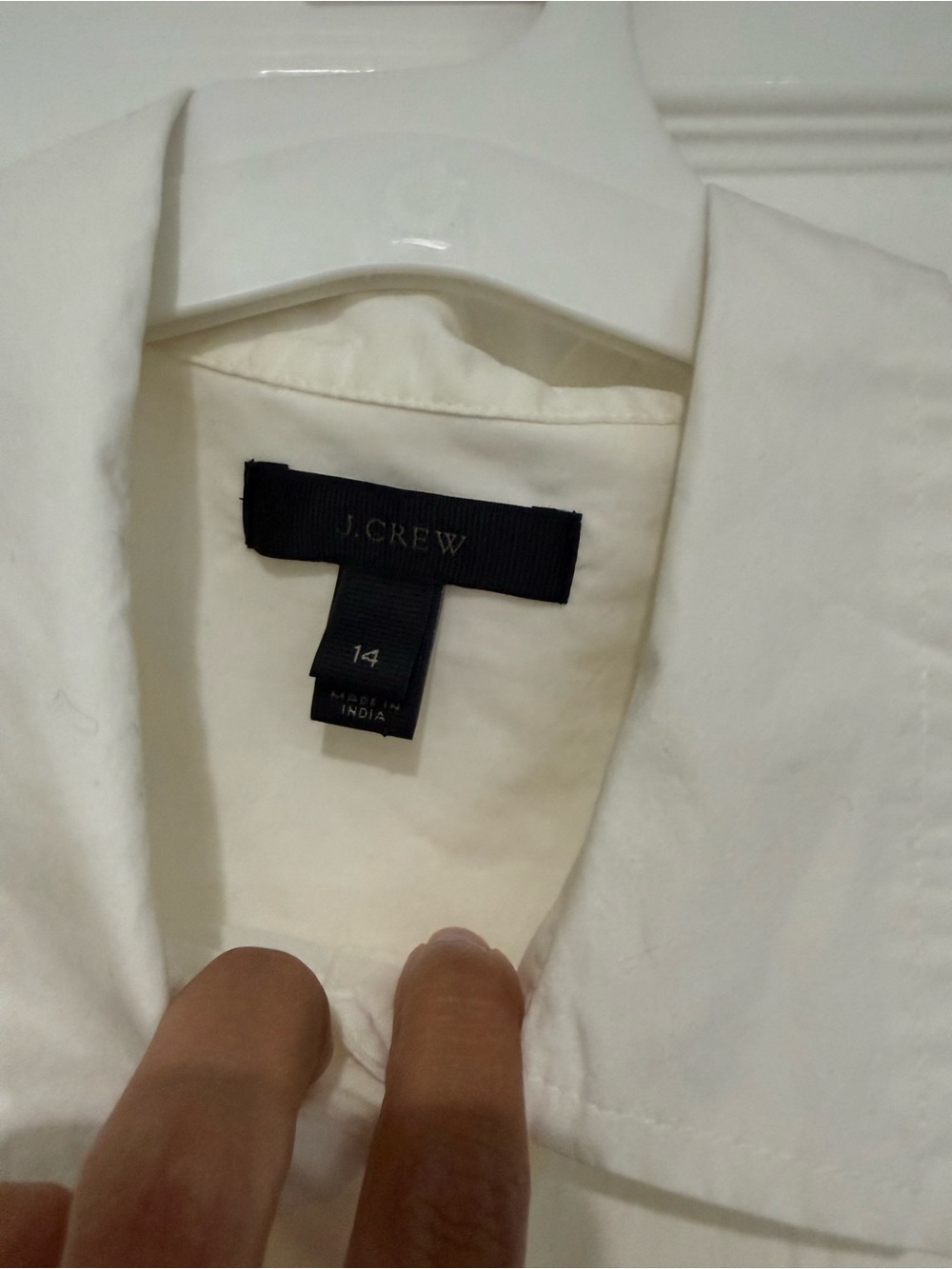 J Crew Classic White Women's Button-Down Shirt with Side Trim sz 14 - Picture 5 of 11